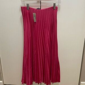 J.crew fushia pleated long skirt XXS New